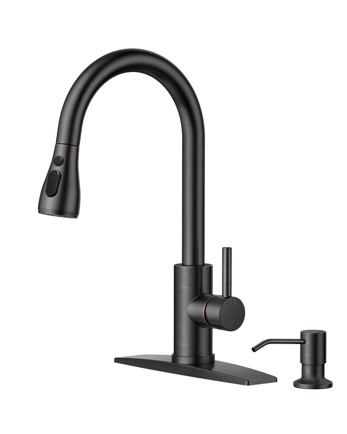 FORIOUS Kitchen Faucet with Cup Washer, Pull Down Sprayer, Brushed Nickel