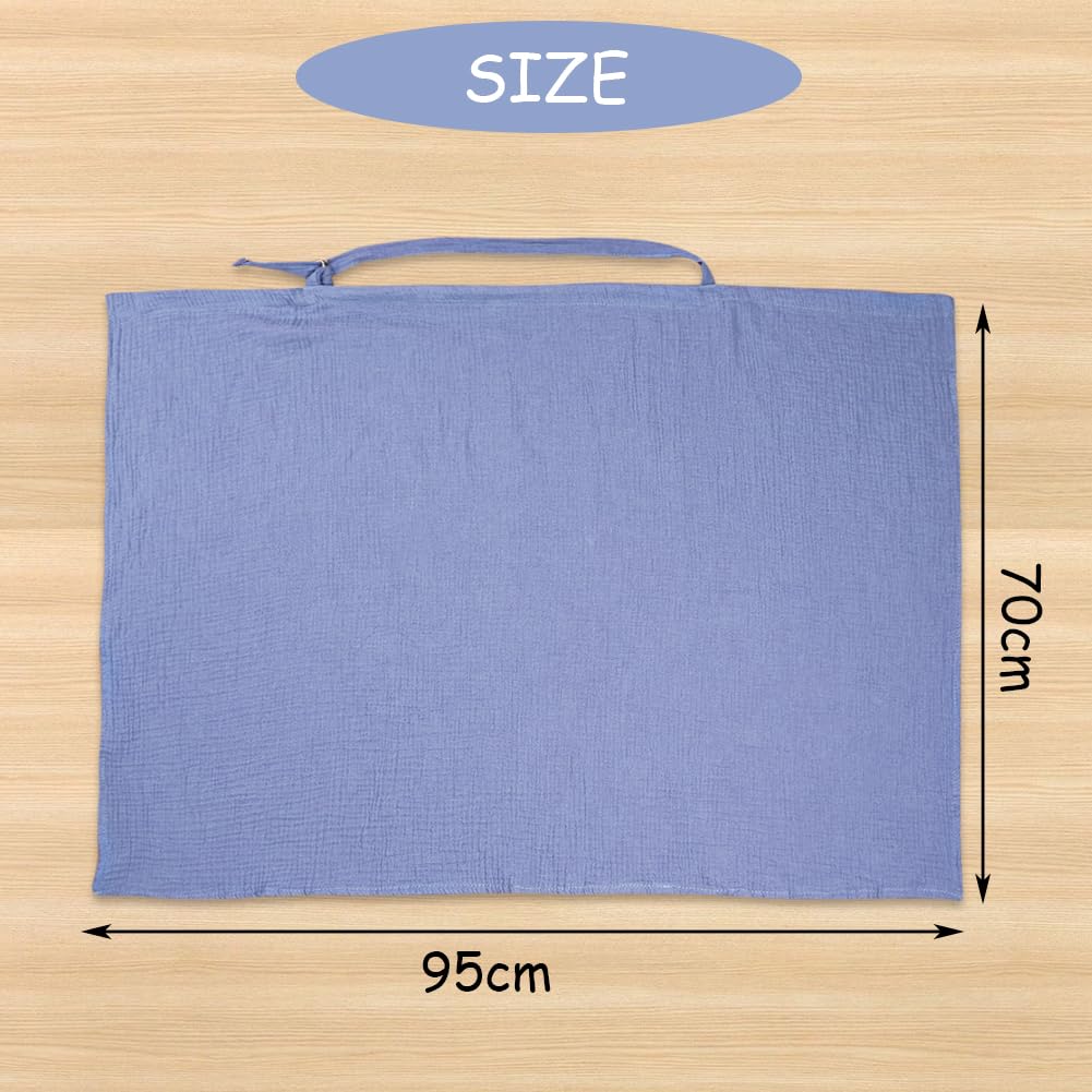 Aolso Breastfeeding Cover Nursing Cover, Muslin Cotton Soft Breathable Nursing Cover, Adjustable Strap Breast Feeding Coverall for Car Seat Blanket and Stroller Coverall (White-Bear)