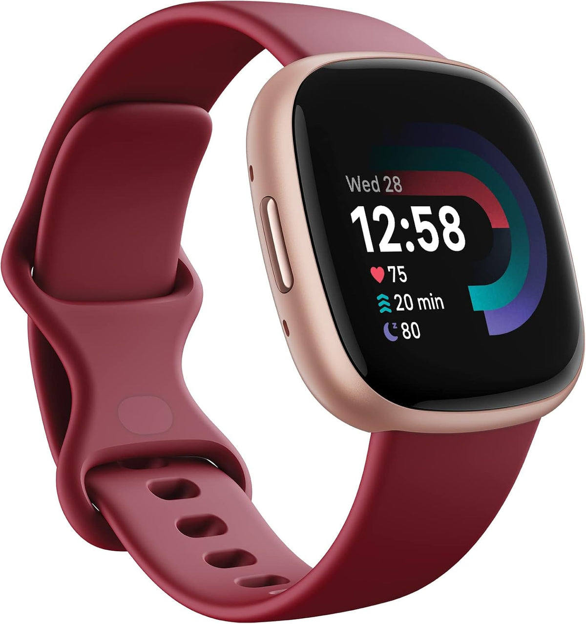 Fitbit Google Versa 4 Fitness Smartwatch with 3 Months Google Health Membership Included and up to 6 days battery life - compatible with iOS & Android, Beet Juice/Copper Rose Aluminium