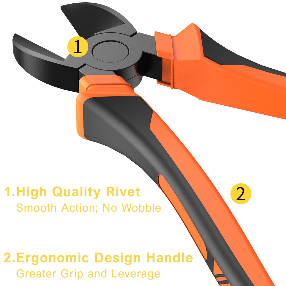 BOENFU Wire Cutters Heavy Duty Snips Flush Cut Side Cutters Pliers