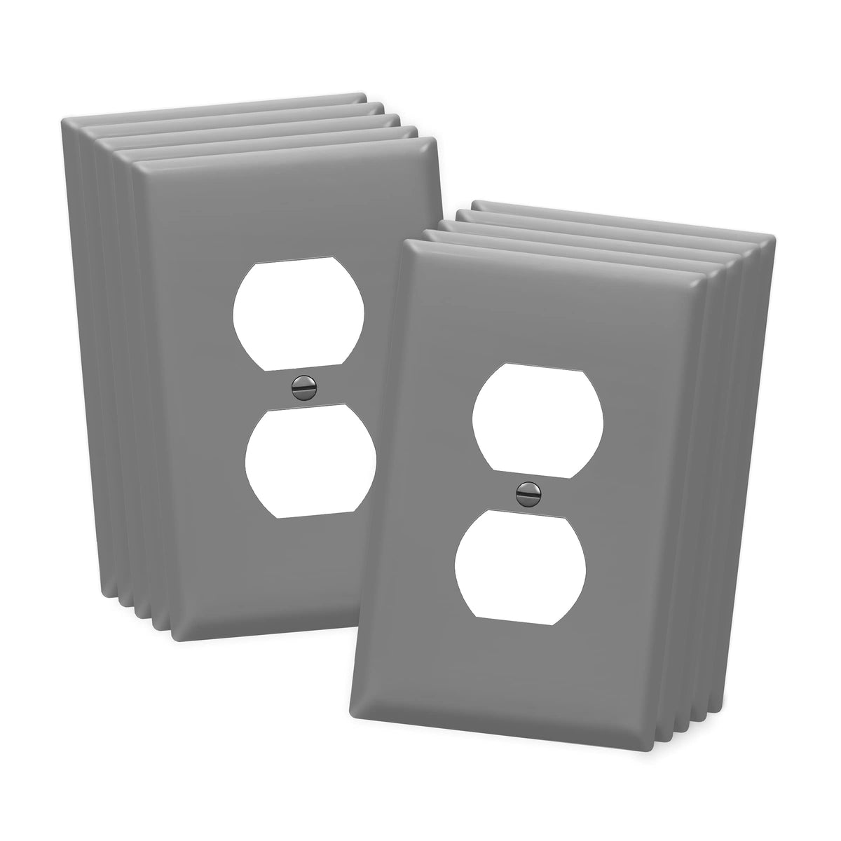 ENERLITES 10 Pack Outlet Covers Wall Plate for Duplex Receptacle, White