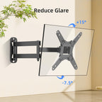 Suptek Full Motion TV Wall Mount Bracket for Most 13-30 inch TVs and Monitors, Flat and Curved TVs up to 28lbs, Tilt Swivel and 16.9 inch Extension, Max VESA 100x100mm, Black, MA2776