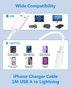 Long iPhone Charger Cable 3M, [Apple MFi Certified] USB to Lightning Cable