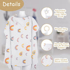 Aolso Breastfeeding Cover Nursing Cover, Muslin Cotton Soft Breathable Nursing Cover, Adjustable Strap Breast Feeding Coverall for Car Seat Blanket and Stroller Coverall (White-Bear)