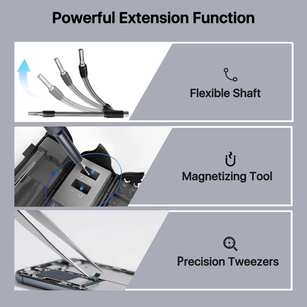 AXTH 25-in-1 Small Precision Screwdriver Set, Professional Magnetic Mini Repair Tool Kit for Phone, Computer, Watch, Laptop, Macbook, Ring Doorbell, Eyeglass, Electronic, [Bearing Steel] Screw Driver