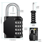 ZHEGE Combination Padlock, 4 Digit Combination Locker Padlock (Red)