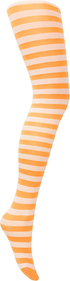 MYSASI Girls Striped Tights – Soft & Stretchy – Ages 6–14 – Perfect for School, Dance, Everyday Wear & Halloween - Kids Striped Machine washable tights - Halloween and party tights for kids