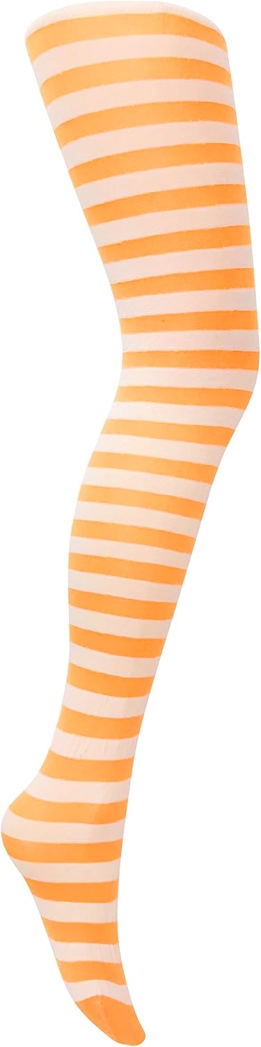 MYSASI Girls Striped Tights – Soft & Stretchy – Ages 6–14 – Perfect for School, Dance, Everyday Wear & Halloween - Kids Striped Machine washable tights - Halloween and party tights for kids