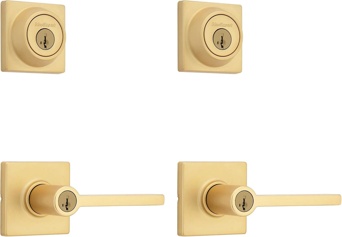 Kwikset Casey Privacy Door Lever with Lock, Matte Black