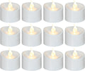 100 Pack Flickering LED Tea Lights, Last 100H+, Warm White Light