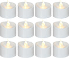 100 Pack Flickering LED Tea Lights, Last 100H+, Warm White Light
