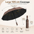 24K Strongest Windproof Travel Compact Umbrella Sturdy Frame Automatic Umbrella for Women & Men