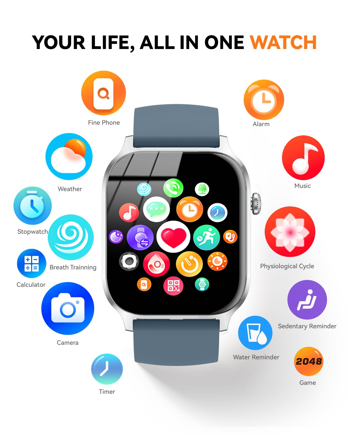 Smart Watch for Men Women- Answer/Make Call, 2026 IP68 Waterproof Fitness Tracker Watch with Sleep Step Counter Activity Smartwatch for Samsung Android iPhone iOS (Deep Burgundy, 1.83)