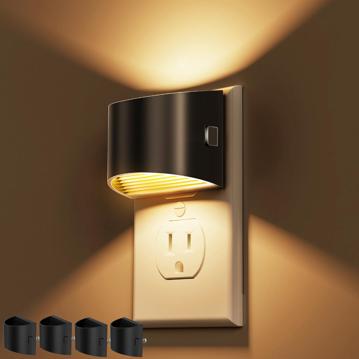 L LOHAS LED Night Lights Plug into Wall, Dimmable Night Light 2 Pack
