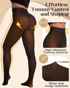 Fleece Lined Tights Leggings for Women, 230g Thick Thermal Tights