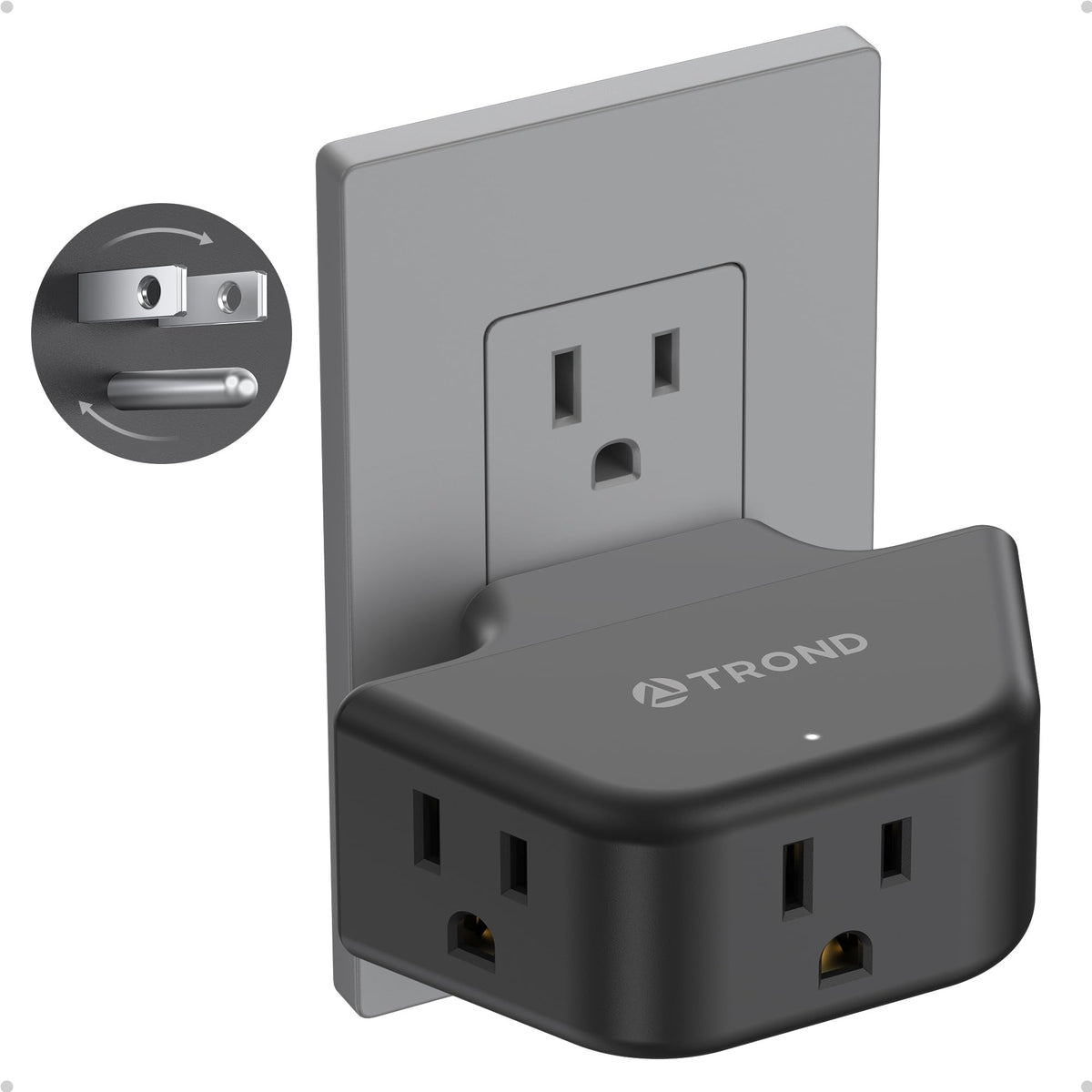 TROND Multi Plug Outlet Extender with USB, 2 Pack Plug Splitter