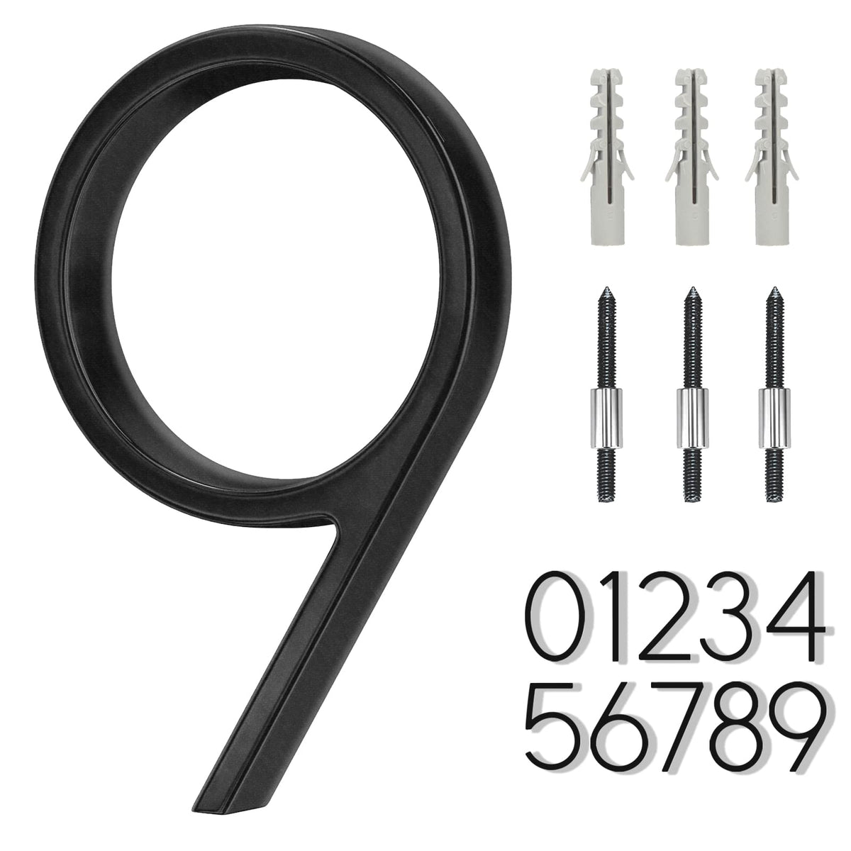 5" Stainless Steel Floating House Number, Metal Modern House Numbers (0)