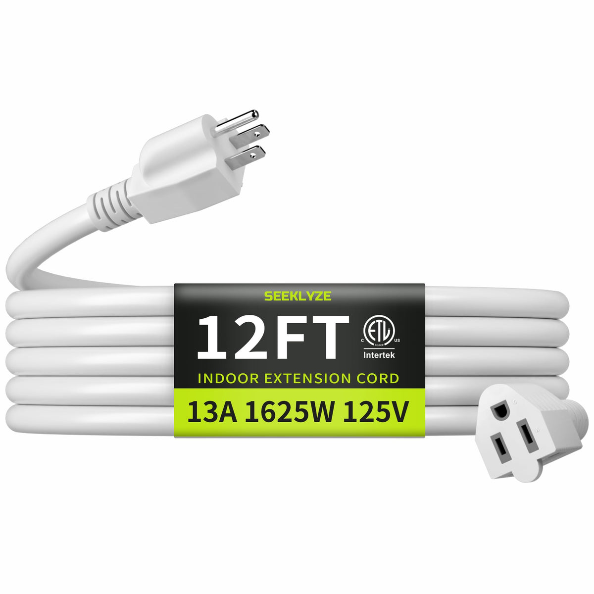 16/3 Black Extension Cord 6 FT Indoor, Short Extension Cord