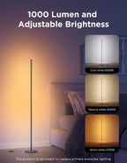 Govee RGBIC Floor Lamp Basic, 1000lm LED Corner Lamp, Black