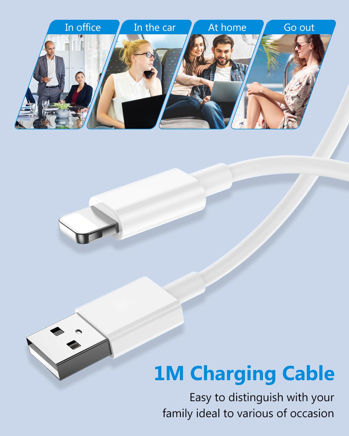 Long iPhone Charger Cable 3M, [Apple MFi Certified] USB to Lightning Cable