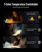 HIONXMGA Book Light,Rechargeable Reading Light for Books in Bed at Night