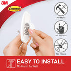 Command Medium Designer Hooks, 6 White Hooks and 9 Adhesive Strips