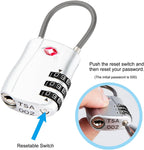 Diyife TSA Approved Luggage Locks with Flexible Steel Cable, Easy to Set up