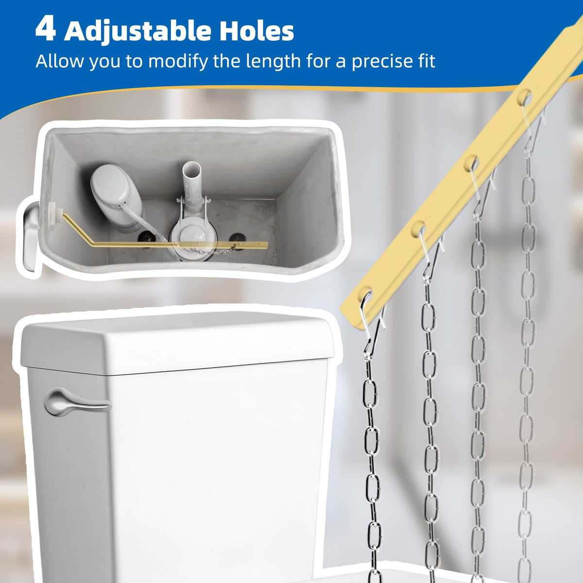 Hibbent Universal Metal Front Mount Toilet Handle Replacement Kit