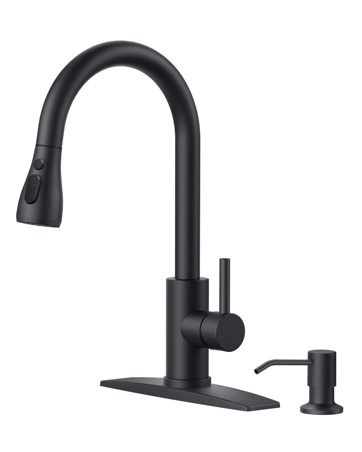 FORIOUS Kitchen Faucet with Cup Washer, Pull Down Sprayer, Brushed Nickel