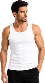 ITRAT Men's Cotton Vests Tank Tops Slim Fit Summer Top Breathable Sleeveless Shirt, Easy Fit Athletic Wear for Workout, Everyday Use and Training Activities (Pack 1, White, XL)