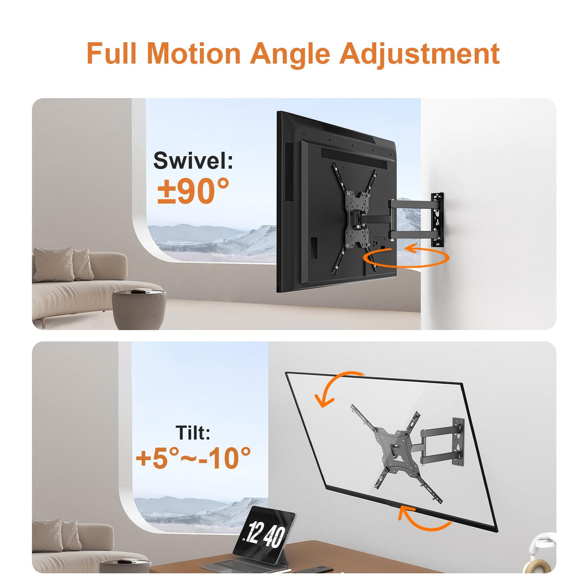 GRIFEMA Tilt TV Wall Bracket for 26 to 65 Inch TVs