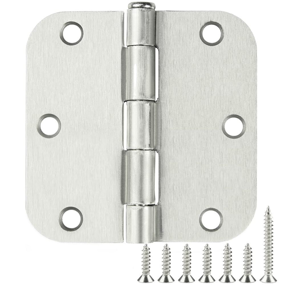 TDCHINGES Rounded Door Hinges 3.5" X 3 1/2 Inch Antique Brass 5/8" Radius