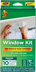 Duck Brand Window Insulation Kit, 62 in x 420 in, Fits up to 10 Windows