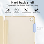 CoBak Case for Samsung Galaxy Tab A11+ Plus 11 Inch 2025/A9+ Plus 2023 - PU Leather Smart Cover with Auto Sleep/Wake for Tab A11+, Translucent Hard Shell, Multi-Viewing Angles, Orange