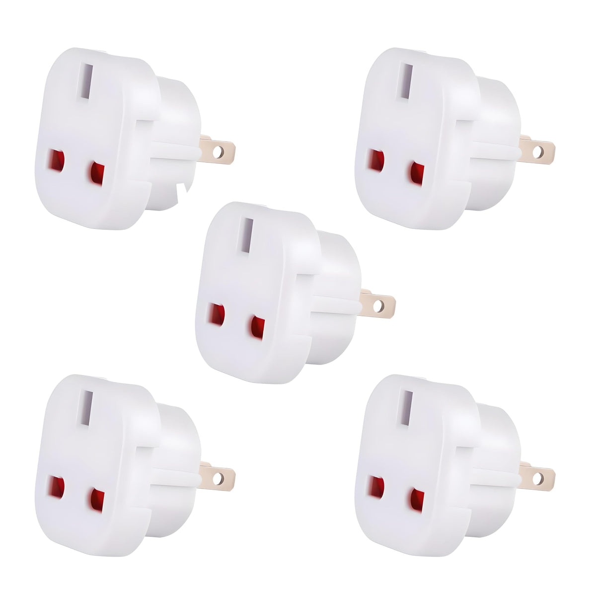 Double Dragon 2-Pack UK Electric Toothbrush & Shaver Plug Adapter | 2-Pin to 3-Pin Bathroom Converter | Supports UK EU Round & US Flat 2-Pin Plugs | 1A Fused | Compatible with Oral-B, Braun, Philips
