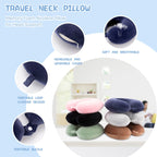 WENGX Travel Neck Pillow With Storage Bag Memory Foam Head Support Flight Pillows Cushion for Airplane Train Car Office Travel Essential for a Long Hauls Sleeping Rest(Pale Pink)
