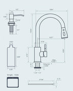 FORIOUS Kitchen Faucet with Cup Washer, Pull Down Sprayer, Brushed Nickel