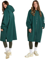 OHS Adults Drying Robe, Gifts for Women Outdoor Water-Resistant Changing Robe Womens Jacket Comfy Sherpa Privacy Robes for Women Men, Stay Dry Swimming Camping Drying Robes - S/M, L/XL