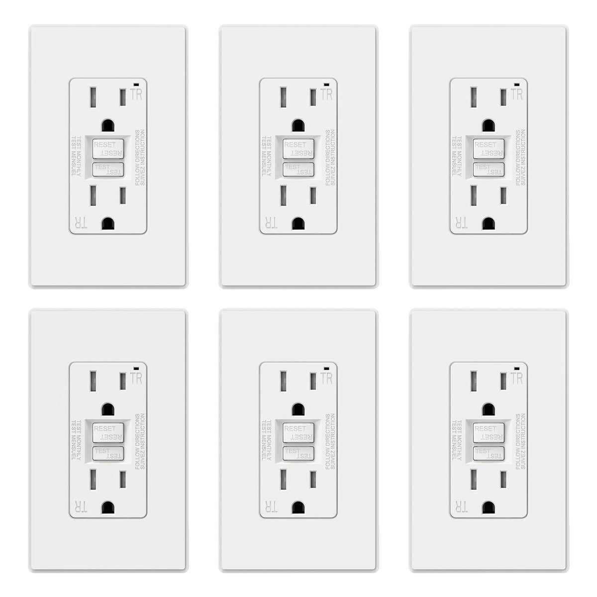 ELEGRP GFCI Outlet 20 Amp, Self-Test GFI Electrical Outlet with Thinner Design, TR Tamper Resistant GFCI Receptacle, Ground Fault Circuit Interrupters with Wall Plate, UL Listed, Light Almond, 1 Pack