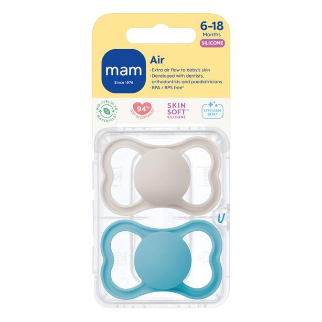 MAM Original Glow-in-the-Dark Dummies, 6-18M, 2 Pack, Orthodontic Design