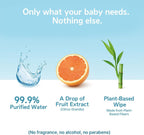 99.9% Water Baby Wipes, Plant-Based Skin Wipes, 60 Pack - (6, White)