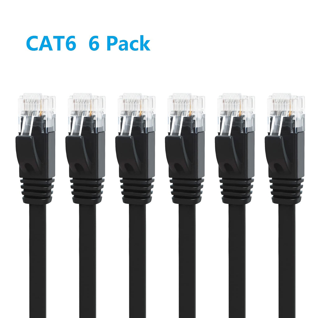 Yauhody CAT 6 Ethernet Cable 10m, Pure Copper High Speed Solid Flat CAT6