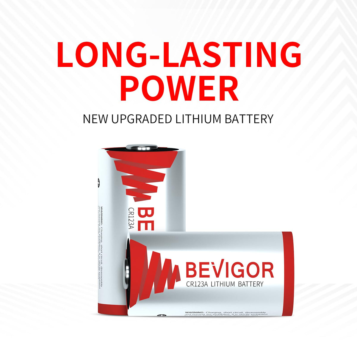 BEVIGOR CR123A 3V Lithium Battery, 6 Pack CR123A Batteries, High Capacity Lithium 123 Battery for Flashlight and Security Device [ Non-Rechargeable ]