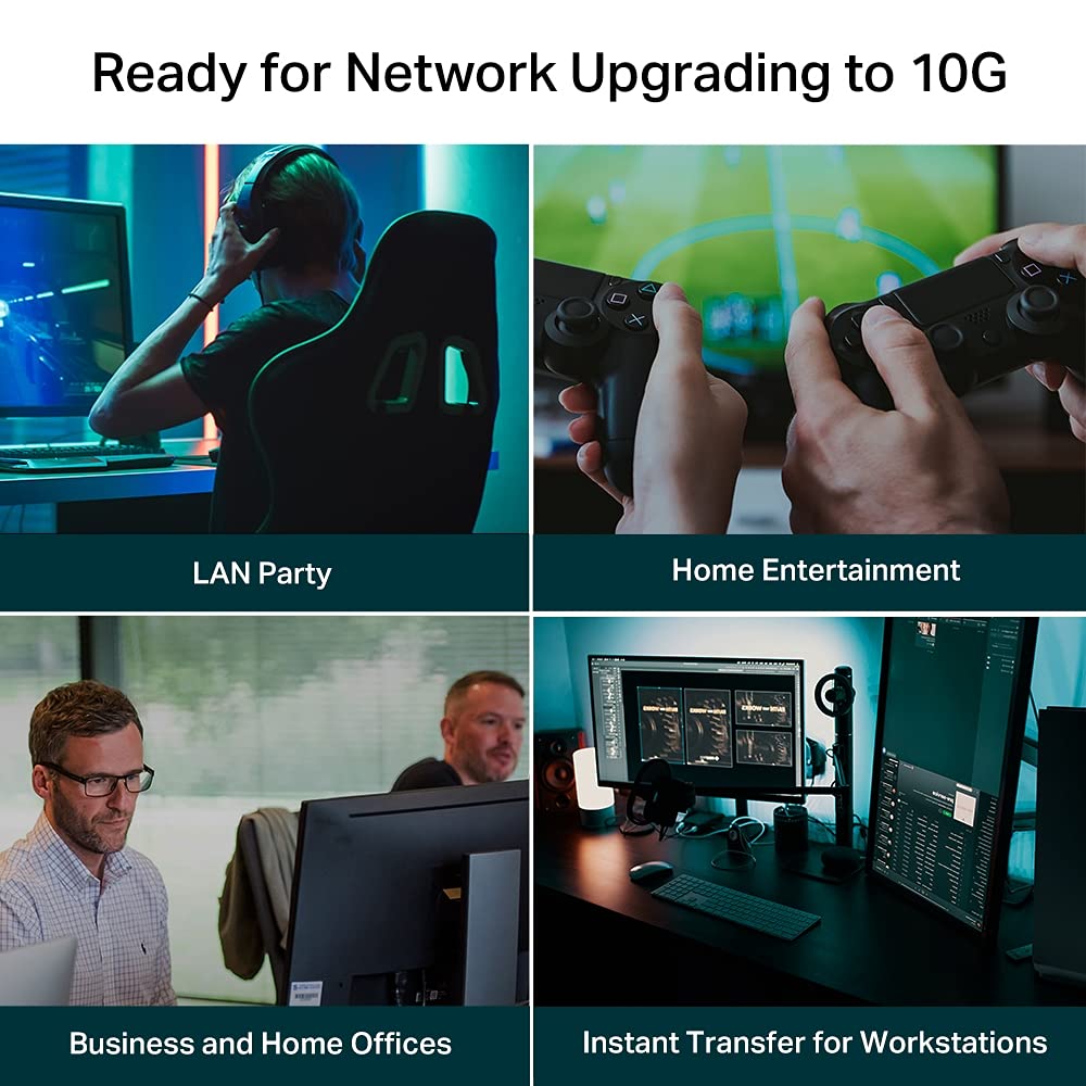 TP-Link TL-SG105S 5-Port Gigabit Network Switch, Metal Ethernet Splitter