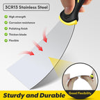 suokoun Paint Wallpaper Scraper Set, 2'', 4'', 6'', 8'' Stainless Steel Paint Scraper Set with Soft Handle, Plastering Tools for Drywall(4 Pack)