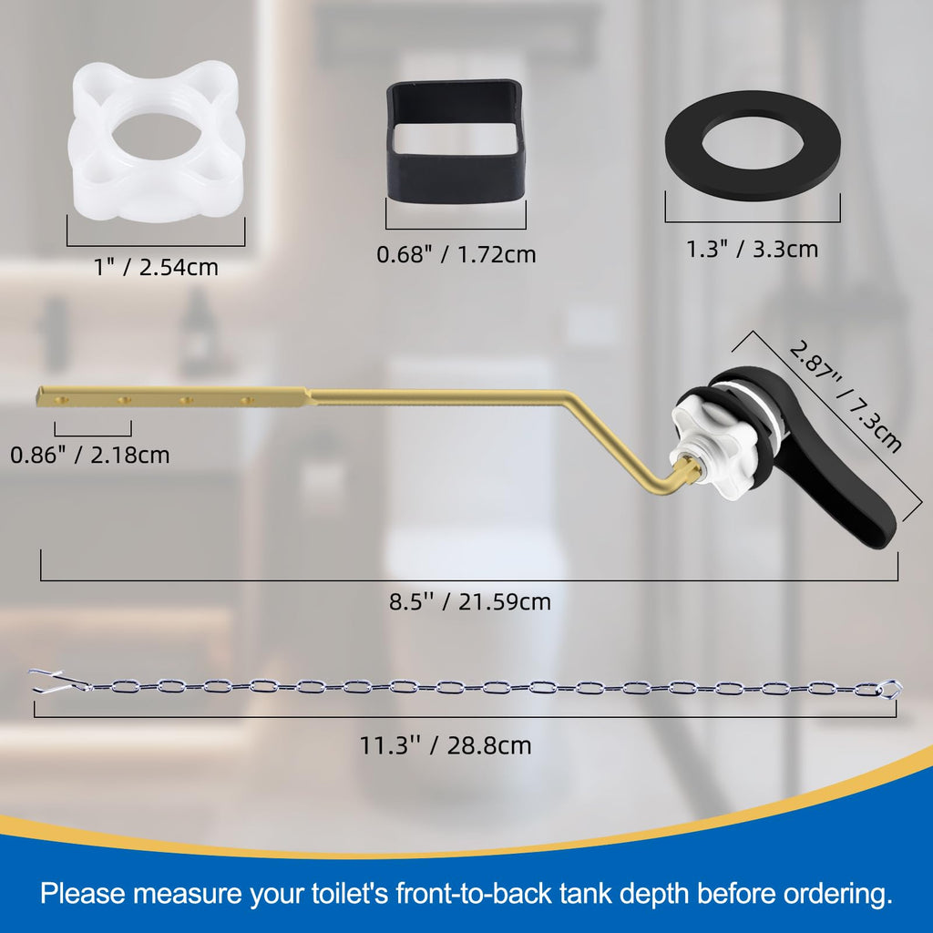 Hibbent Universal Metal Front Mount Toilet Handle Replacement Kit