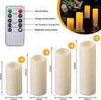 YOROXRG Solar flameless Candles Outdoor Waterproof,Dusk to Dawn Outdoor Lighting, Flickering fameless Reusable LED Light Candles for Lantern Garden Camping and Home Decor, 3D Wick (3"X6") Set of 2