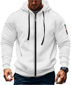 Mens Hoodie Long Sleeve Pullover Zipped with Drawstring Hood and Pocket Cuffed Shirts Hoody Fleece Slim Fit Casual Winter Oversized Hooded Sweatshirts Jacket Streetwear