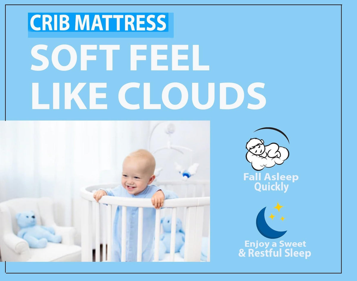 Toddler Cot Mattress 120 x 60 x 5 cm – Extra Thick Baby Mattress for Cot Beds – Quilted Polypropylene Cover – Firm Foam Support, Removable Cover – UK Made