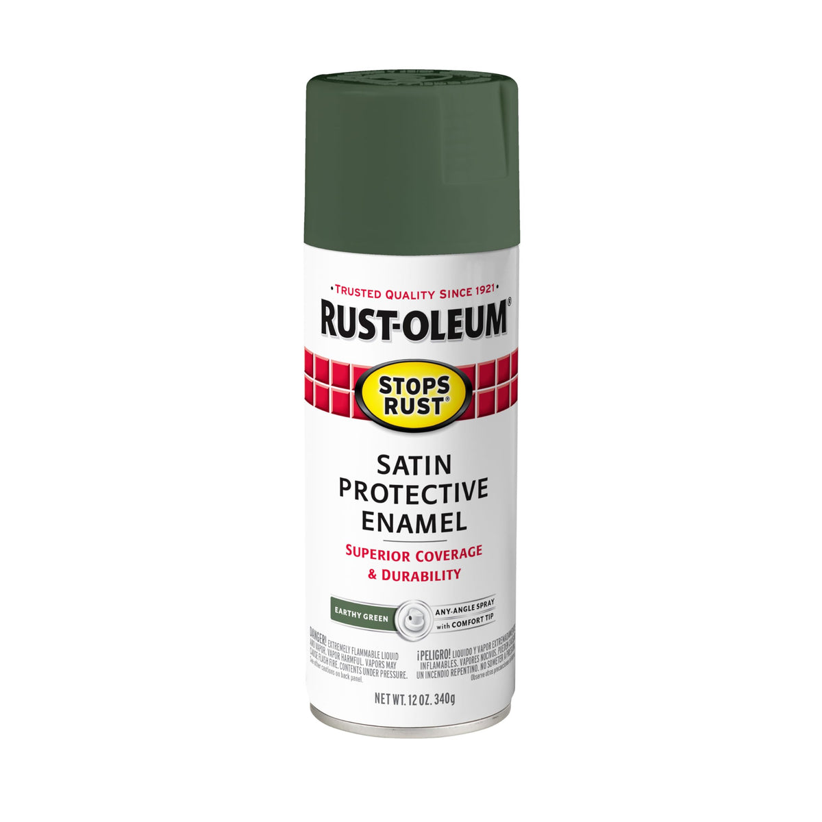 Rust-Oleum 7776830 Stops Rust Spray Paint, 12 oz, Flat Black